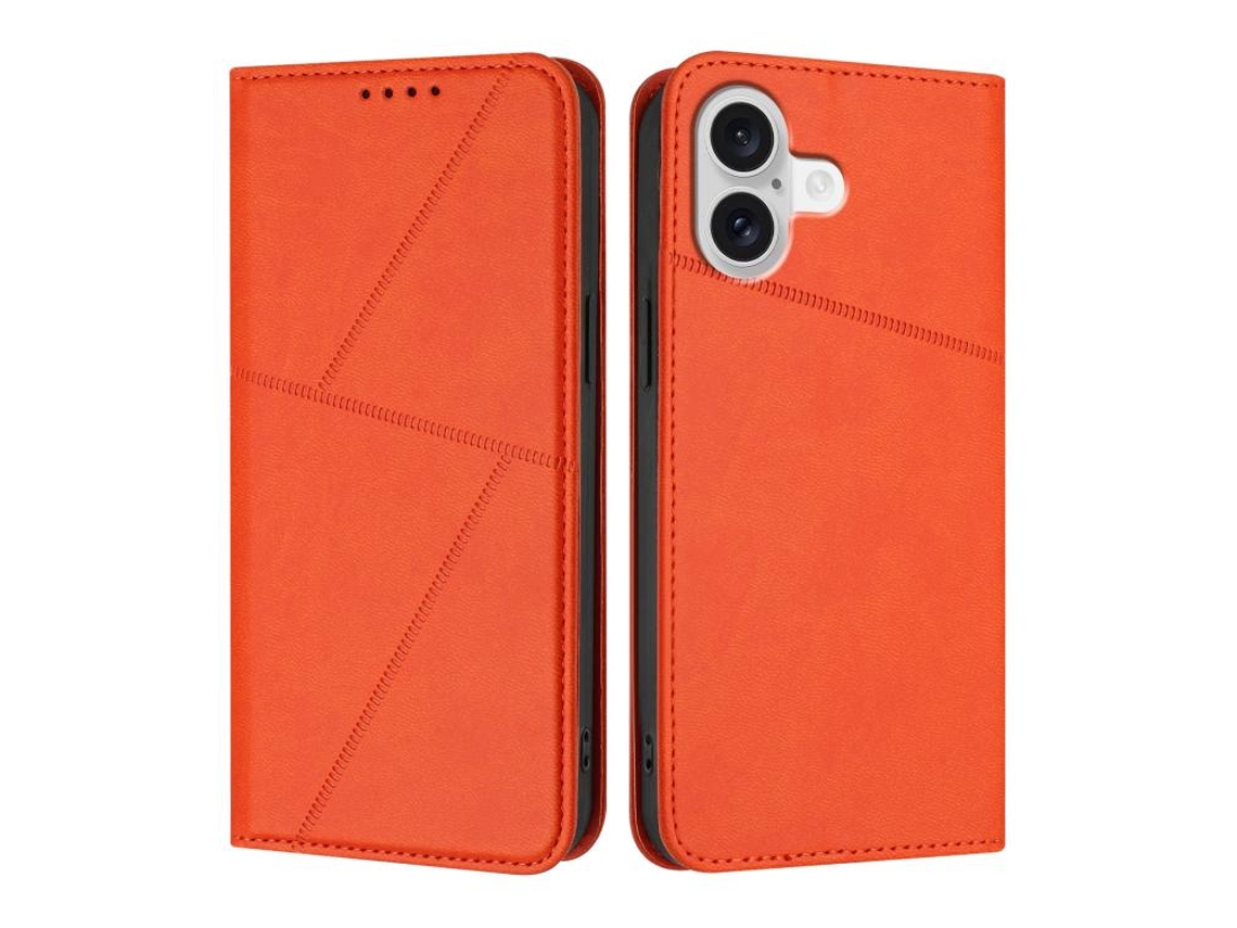 Capa De Couro Para Iphone 17 Com Ímã Forte E Superfície Fosca.