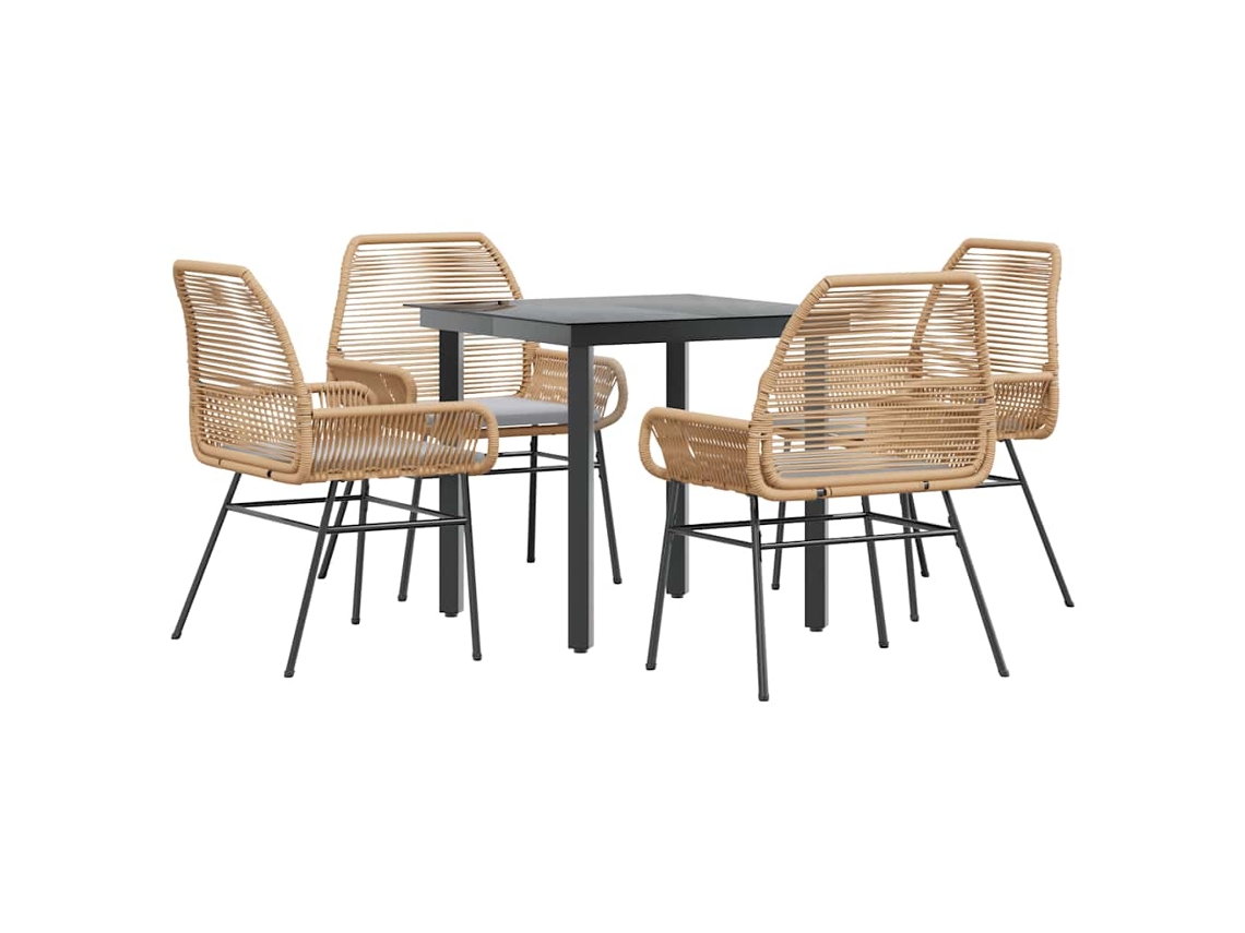 Garden Dining Set, Garden Dining Sets Vidaxl Marrom Rattan / Vime (80 X 80 X 74 Cm)
