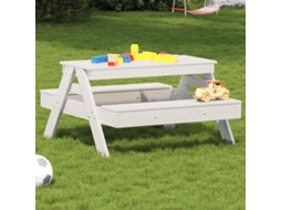 Vidaxl Mesa De Piquenique P/ Crianças 88x97x52 Cm Pinho Maciço Branco