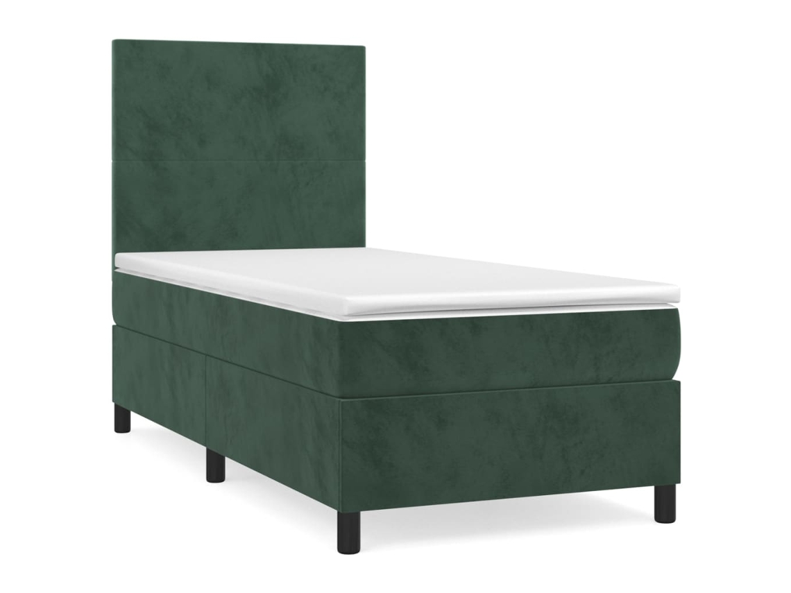 Box Spring Bed, Box Spring Beds Vidaxl Verde Veludo (90 X 190 Cm)