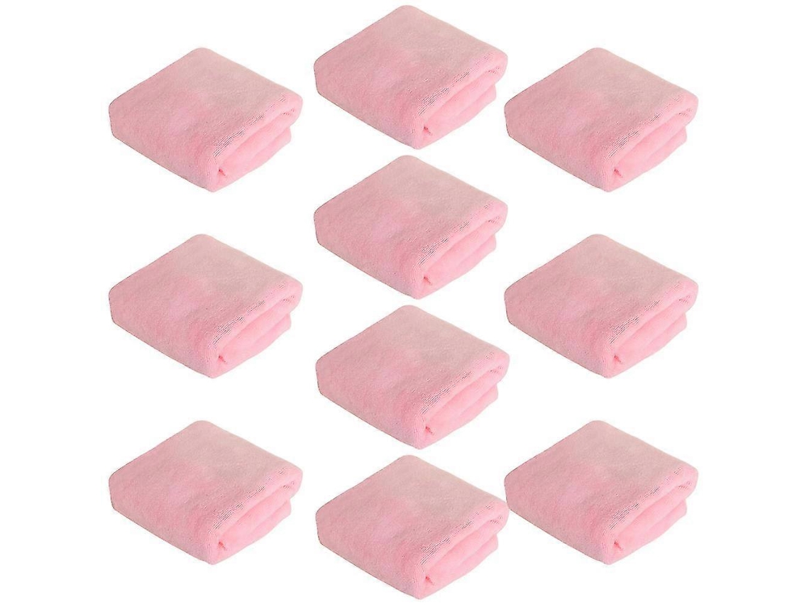 Rebe toallas de Pelo para Salón Pack de 10 Ultra Absorbentes para Cabello, Manos Y Rostro Uso En Hogar, Salón, Spa Y Barbería Rosa Claro