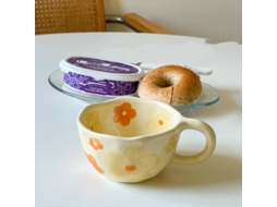 (estilo 2) Xícara De Café De Cerâmica Estilo Coreano Com Estampa Floral De Pinceladas Irregulares.