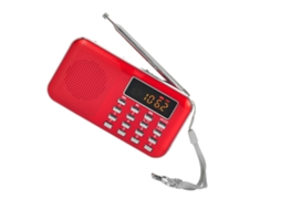 Rádio Fm Portátil com Tela de 2 Polegadas, Alto-falante Estéreo 3W, Reprodutor MP3, Lanterna LED | S/MARCA