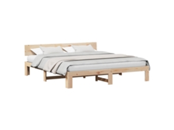 Estrutura da Cama com Cabeceira Natural 200 X 200 Cm MAISON EXCLUSIVE
