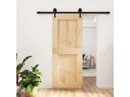Vidaxl Porta Deslizante Natural E Preto 85 X 210 Cm