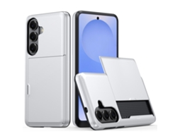 Capa Para Samsung Galaxy A17, Capa À Prova De Quedas Com Compartimento Para Cartão (prateada) Digitallab