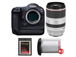 Eos R3 + Rf 70 200mm F/2.8 L Is Usm + 1 Sandisk 512gb Extreme Pro Cfexpress Type B + 3 Canon Lp e19 + Ebook Pricedirect CANON
