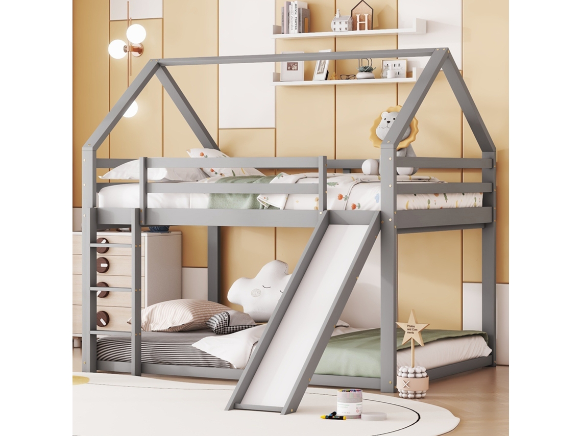 Beliche 140x200 com Escorrega Acabamento Cinza