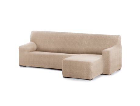 Capa Bi-Elástica para Sofá Adaptável Roc Chaise Longue Braço Curto Direito 250-360 Cm Bege VIPALIA