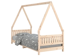 Kids Bed Frame, Kids Bed Frames Vidaxl Marrom Madeira De Pinho (80 X 200 Cm)