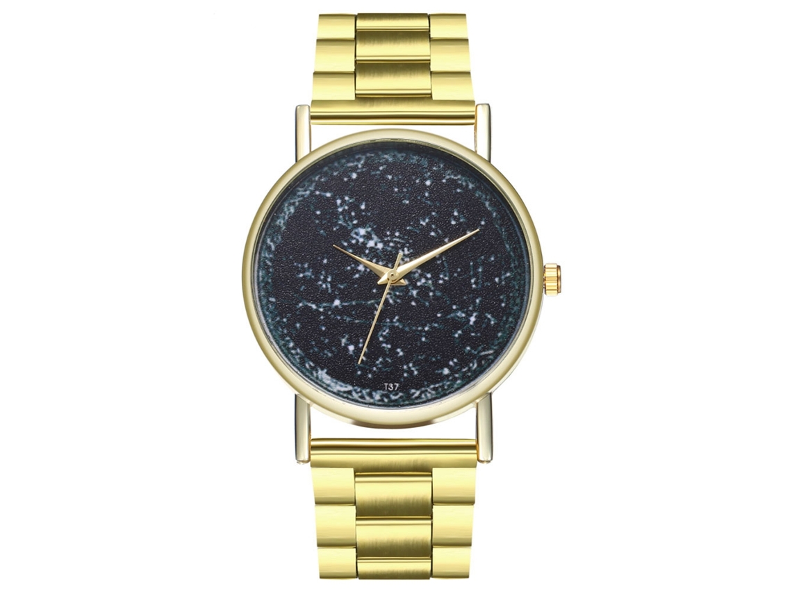 Relógio de Quartzo com Pulseira de Aço Padrão Espacial Estilo Antigo Universal