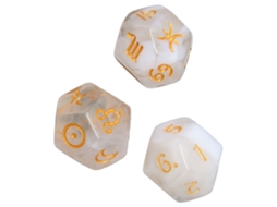 Conjunto De Dados Poliédricos 9pcs Plástico Impermeável Leve Portátil Para Jogos De Mesa Branco