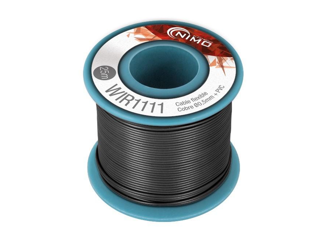 Fio Flexível 0.5Mm Pvc Preto 25 Metros