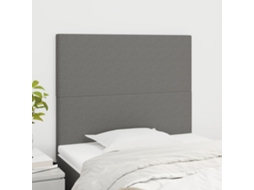 Vidaxl Cabeceira Cinza Escuro 100x5x118/128 Cm Tecido
