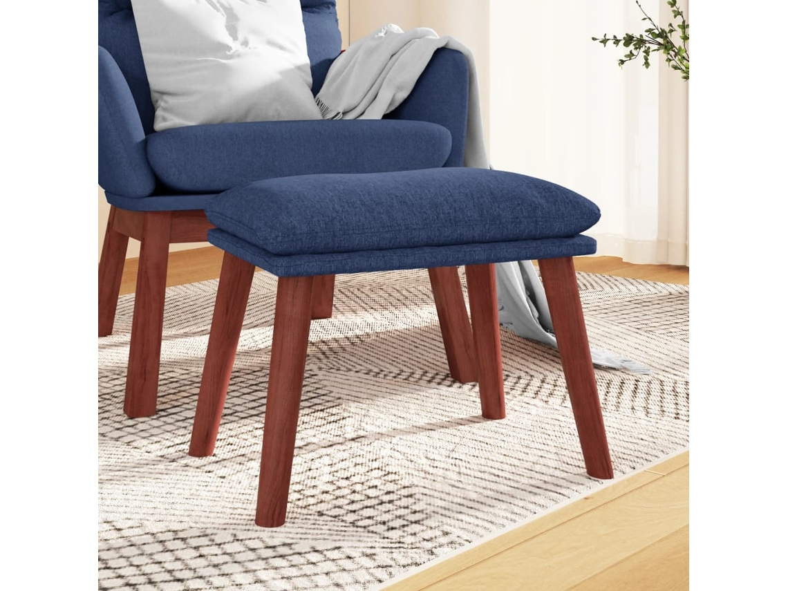 Vidaxl Apoio De Pés 45x29,5x35 Cm Tecido Azul