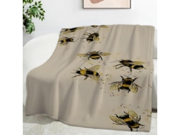 Manta de Abelhas Insetos 180x200 Cm Cobertor Flanela Multifuncional Macio e Aconchegante Ideal para Cama Escri