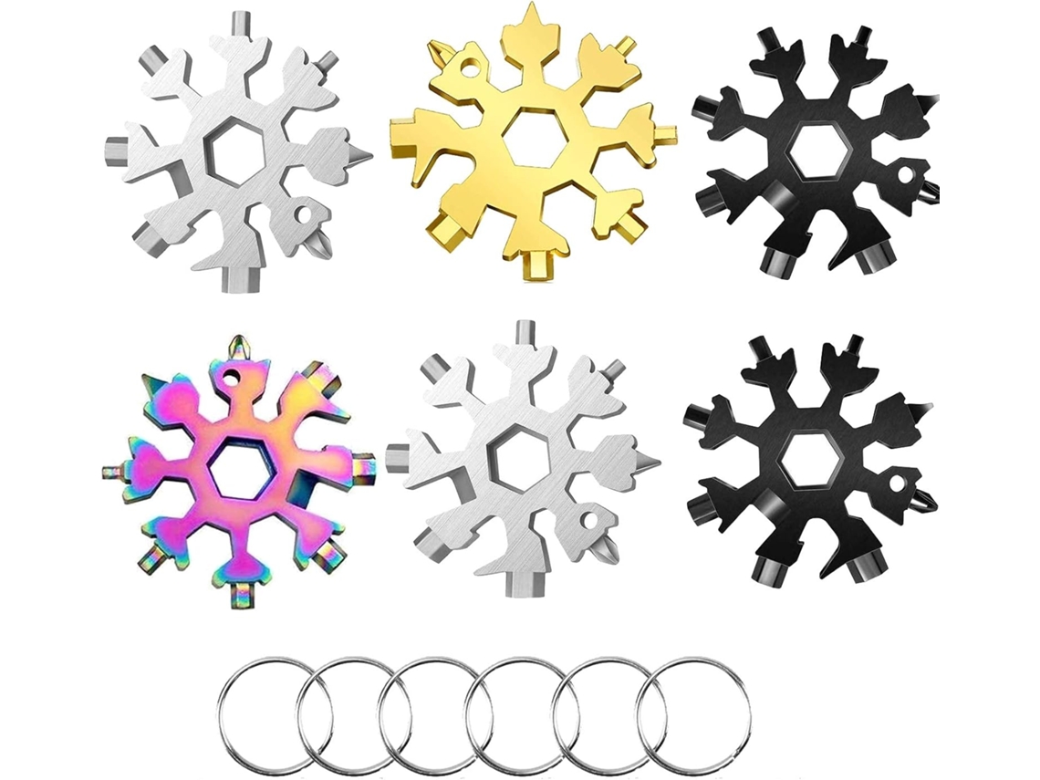 Conjunto De Ferramentas Multifuncionais Snowflake, Ferramentas Para Atividades Ao Ar Livre Em Aço Inoxidável