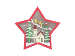 Enfeite de Natal com estrela de madeira e luz LED LAXISCREED