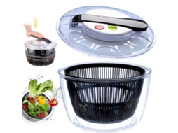 Centrífuga De Salada Profissional 5 Litros, Centrífuga De Salada Grande Capacidade, Centrífuga De Salada Clássica Transparente