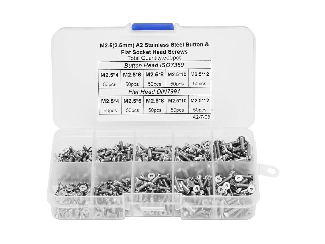Jogo De 500-soquetes Sextavados Cabeça Chata, M2 5, Tamanhos Variados 4 6 8 10 12mm Para Reforma E Melhorias Domésticas