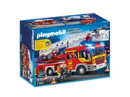 PLAYMOBIL City Action - Carro dos Bombeiros Com Escada, Luzes e Som
