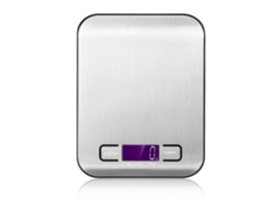 Balança Digital de Cozinha para Culinária e Confeitaria Capacidade 5 Kg, Visor Lcd com Função Tara, Aço Inoxidável 18x14 Cm, Au AQUAFORGE