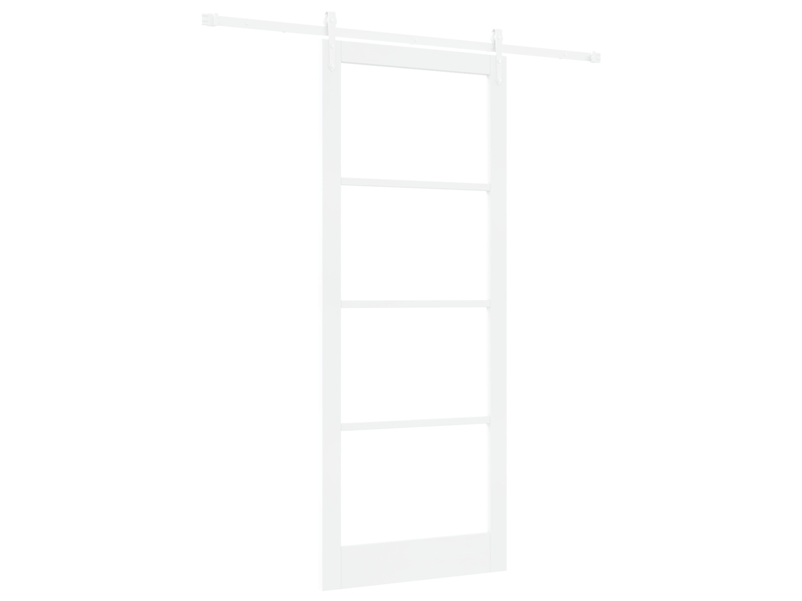 Conjunto 1 Porta Deslizante Vidaxl Branco Madeira De Pinho Maciça (93 X 232 Cm)