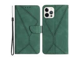 Capa Para Iphone 12 Pele Sintética Verde