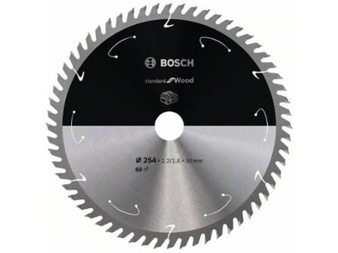 Disco de Serra Circular BOSCH Standard para Madeira Para Serras a Bateria 254x2.2/1.6x30 T60 para Serras Bancada