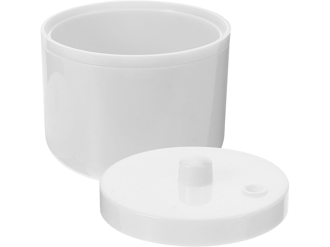 Caixa organizadora para pinças e ferramentas de nail art, em plástico branco.
