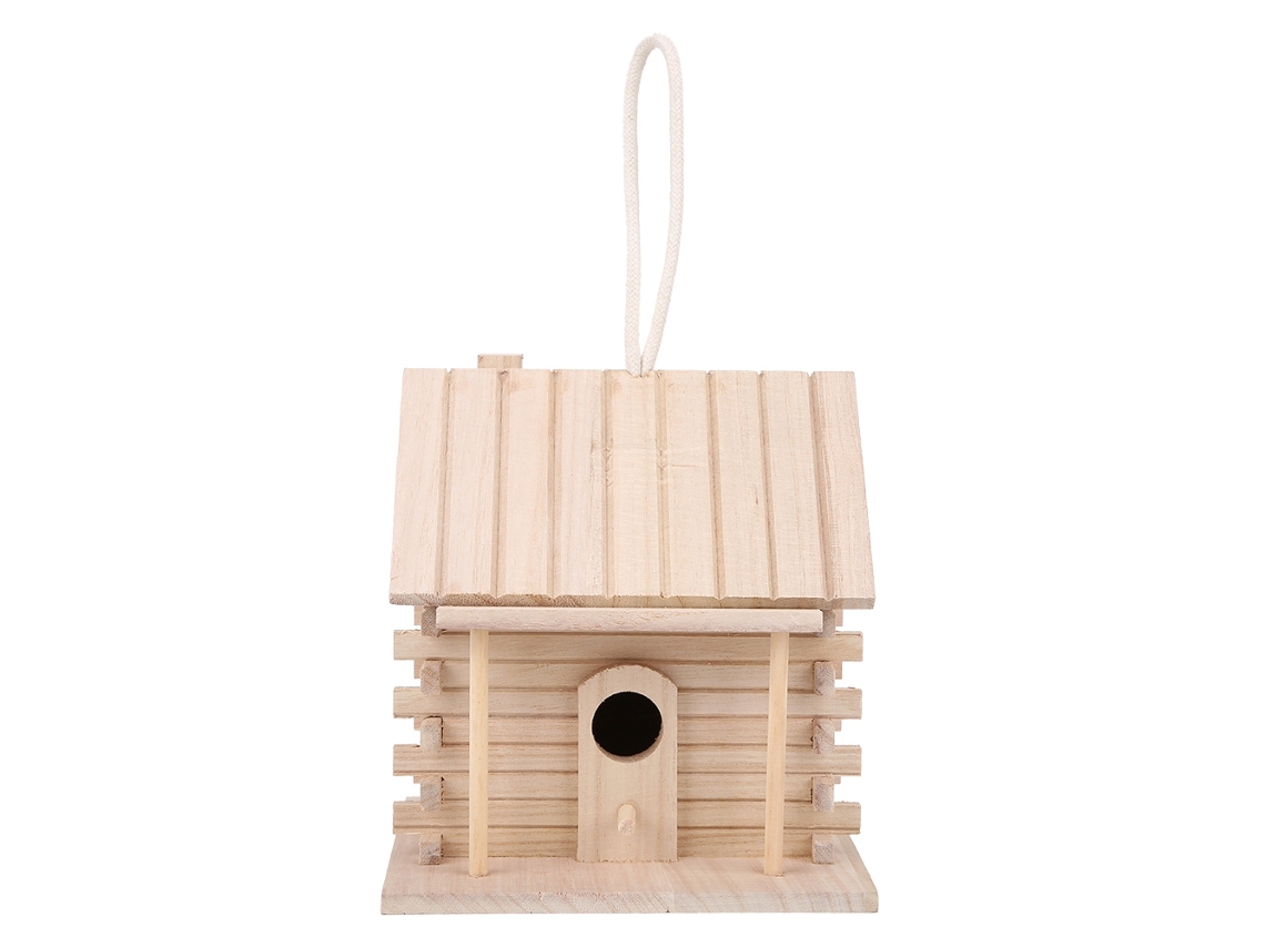 Casa de Ninhos de Madeira para Pássaros 18x16x17cm Acessórios Decoração Jardim S/MARCA