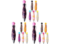 Conjunto De 3 Canetas Assinatura Pelúcia, Gel Pretas, Coloridas Para