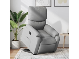 Vidaxl Poltrona Reclinável Elevatória Tecido Cinzento-claro