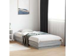 Vidaxl Estrutura Cama 100x200 Cm Derivados De Madeira Cinzento Sonoma