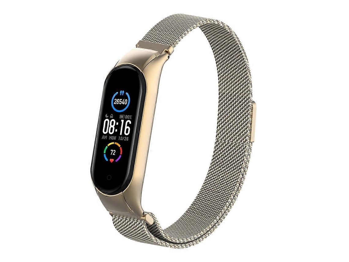 Pulseira De Aço Inoxidável Magnética De Cor Sólida Para Xiaomi Mi Band 5 Milano (prateada)