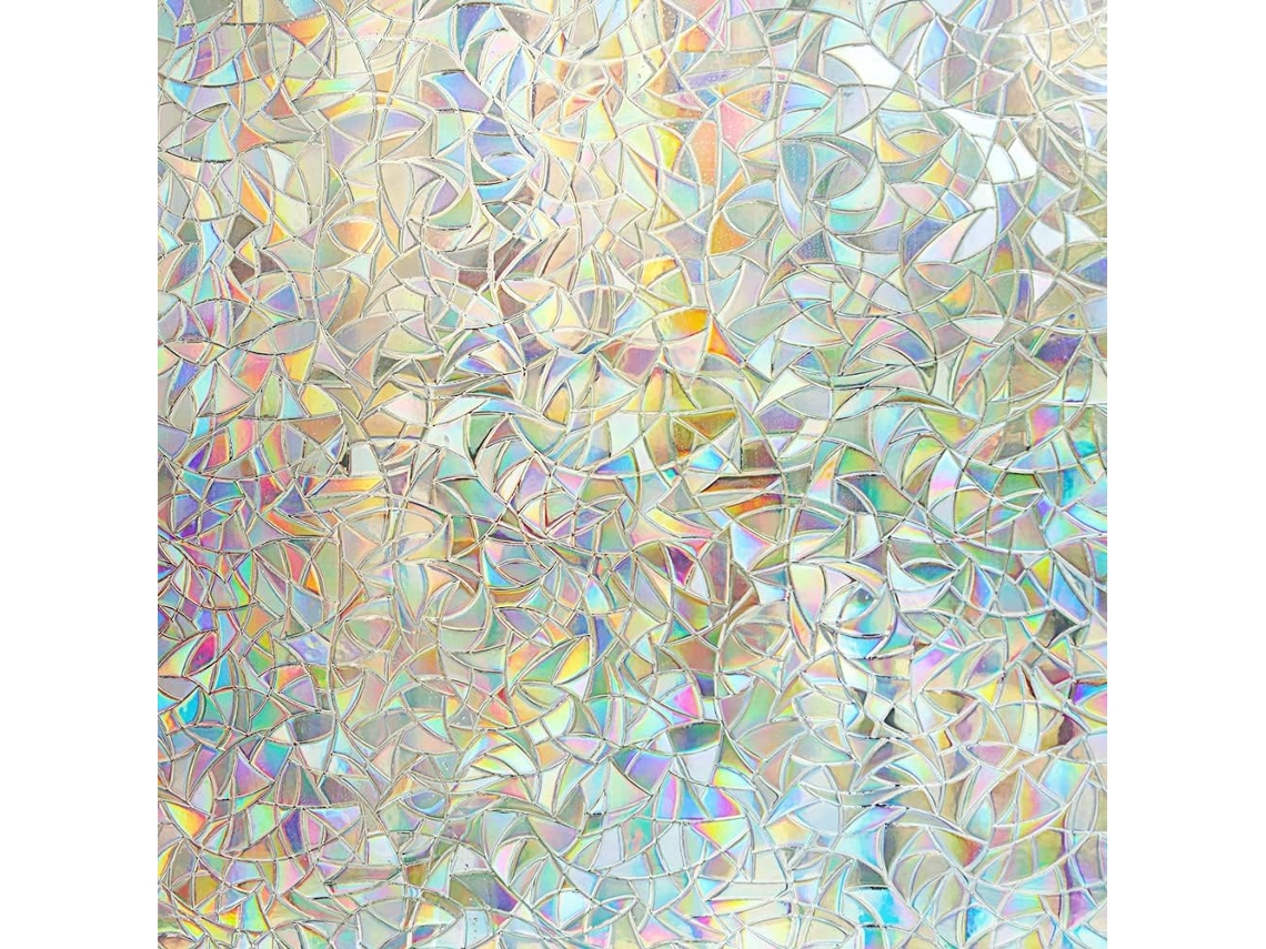 Película Para Janela 3d Arco, Íris 43x200cm Eletrostática Não Adesiva Reutilizável Resistente A Raios Uv Privacidade Decorativa Para Uso Doméstico