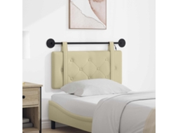 Vidaxl Cabeceira Suspensa Com Luz Led Creme Couro Sintético
