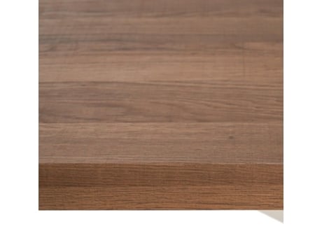 Mesa de Jantar FANMUEBLES Fixa com pés brancos (Castanho - Madeira - 160 cm)