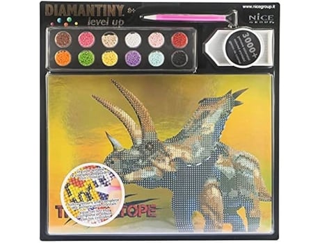 Kit de pintura diamante DIY DINOSSAUROS Triceratope - DIAMANTINY