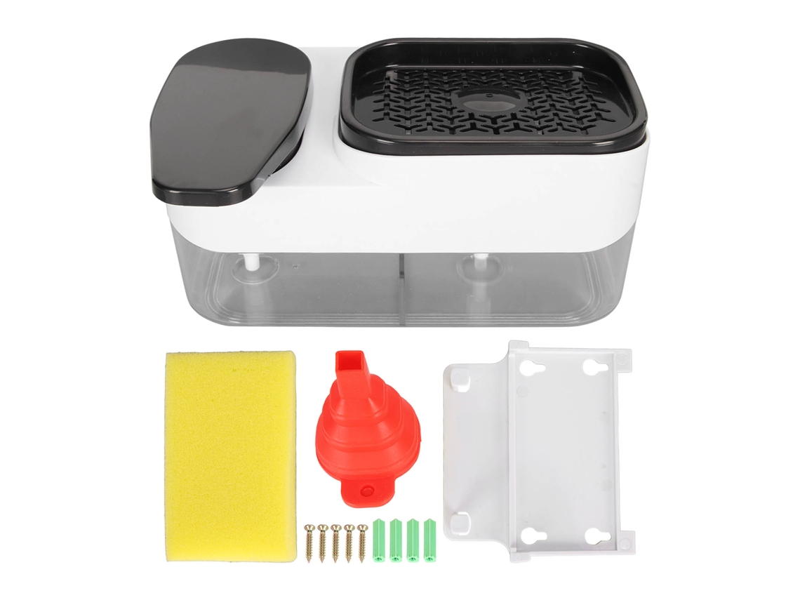 Suporte para Sabonete de Duas Camadas com Drenagem de Água, Ventosa, para Banheiro e Cozinha, Preto | S/MARCA