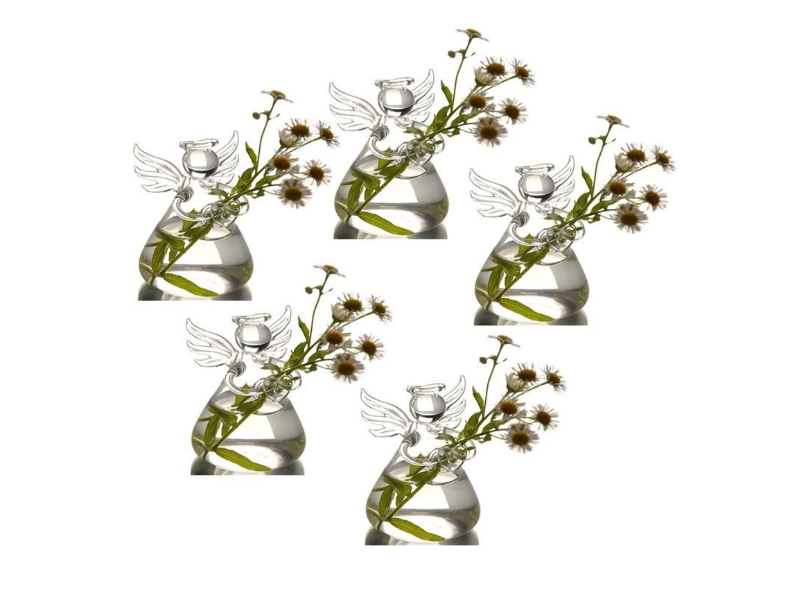 Jarrón De Vidrio Transparente Angel Design Para Plantas Macetas Colgantes (paquete De 5)