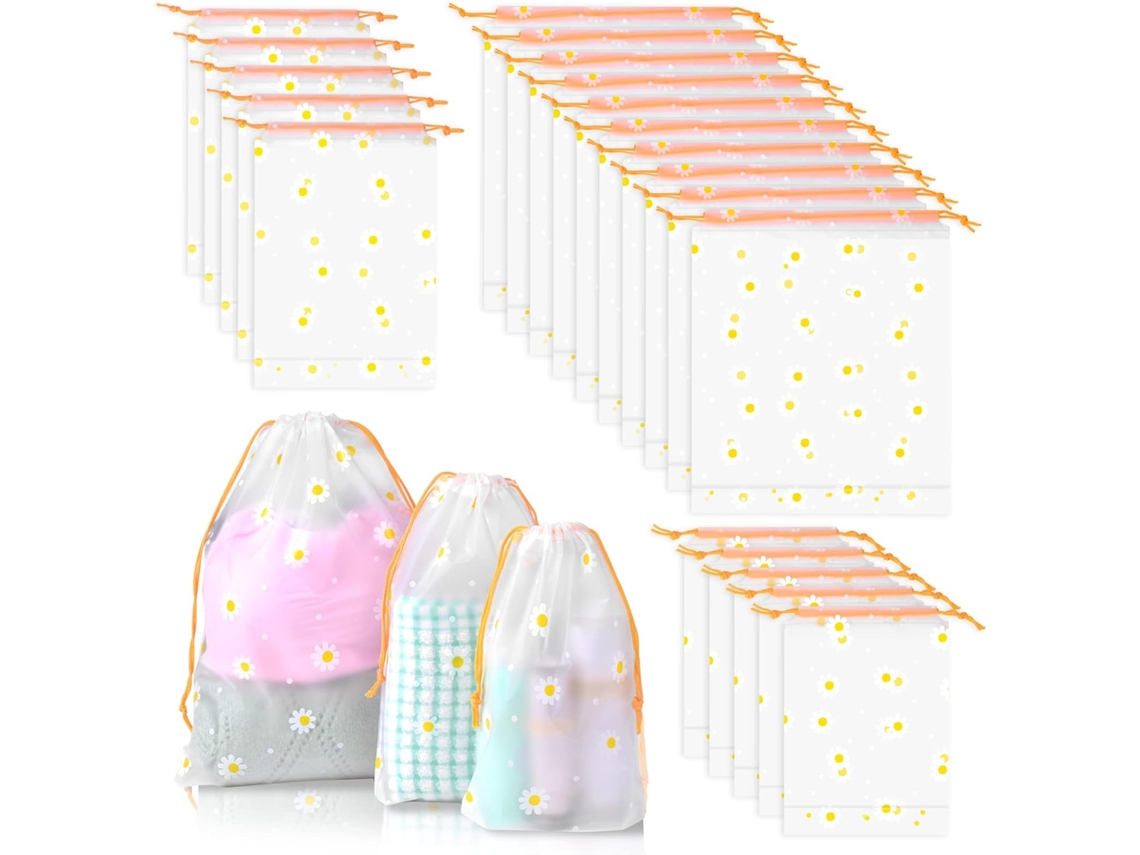 Conjunto De 20 Sacos Organizadores Bagagem Com Cordão, Impermeáveis ​​e Portáteis Para Roupas E Cosméticos.