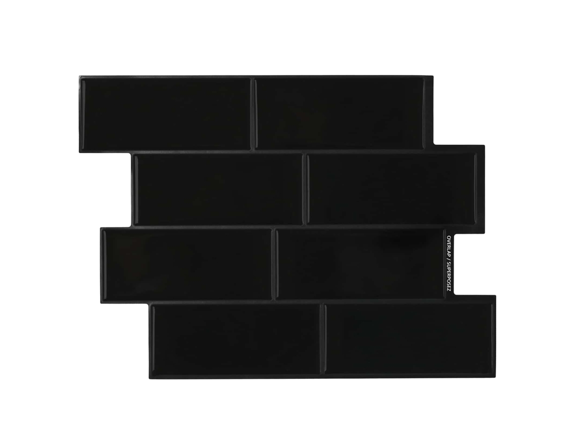 Vidaxl Azulejo Subterrâneo 20 Unid. Preto 29 X 21 Cm Poliuretano E Pet