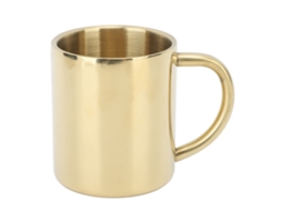 Caneca De Café 304 Aço Inoxidável Xícara De Café Grande Capacidade Parede Dupla Copo Isolado Com Alça Para Chá Leite Ouro 220ml