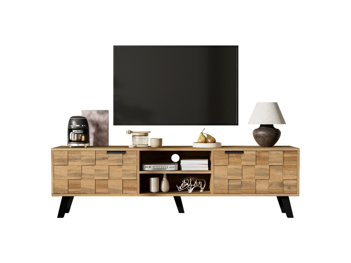 Móvel Tv 160cm 2 Portas 2 Compartimentos Abertos VELTRIX