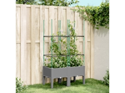 Vidaxl Vaso/floreira Jardim C/ Treliça 80x40x142,5cm Pp Cinzento-claro