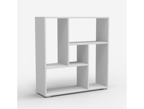 Prateleira baixa branca com design moderno para mesa e sala de estar Zilly Office24