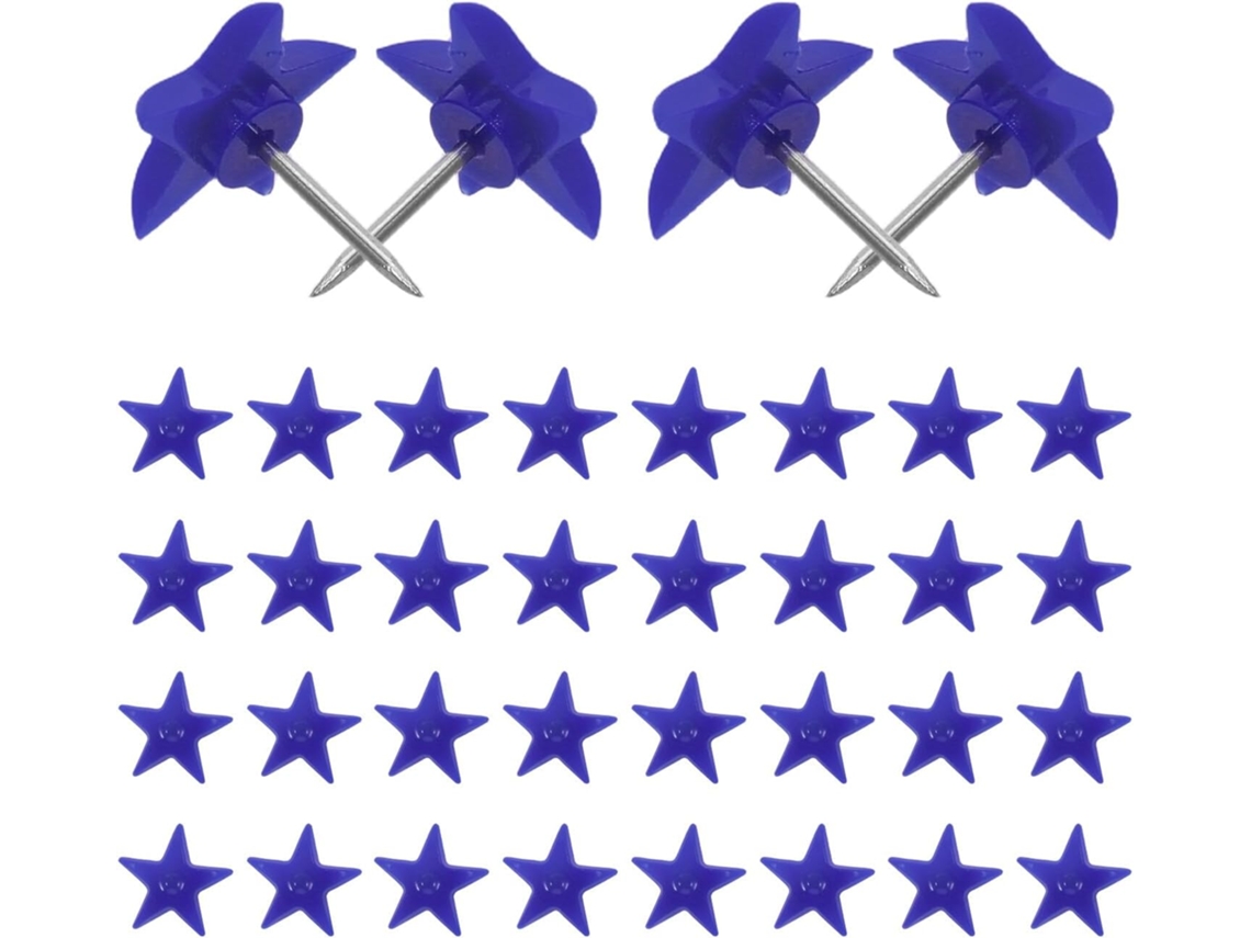 Conjunto De 50 Tachinhas Decorativas Homoyoyo Na Cor Azul Para Quadro Cortiça E Plástico Design Atrativo Funcional Em