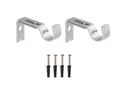 Suporte de Cortina Ajustável de Metal Resistente para Varão de 2,5cm 2 Unidades Extensível 10,2cm S/MARCA