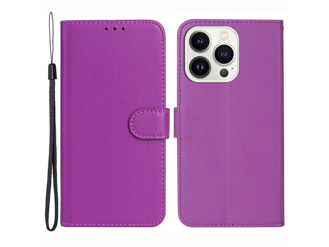 Capa Em Couro Pu À Prova De Choque Para Apple Iphone 16pro Max - Roxo